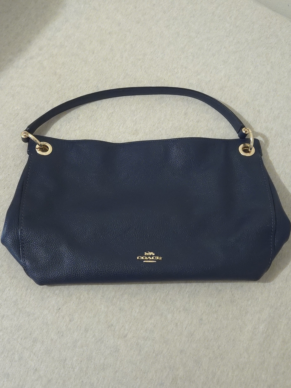 Coach Navy Leather Shoulder Bag